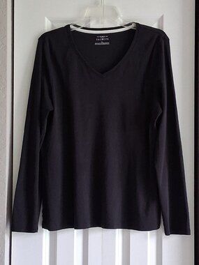 Talbots Black Long Sleeve Tee Women's Size XL